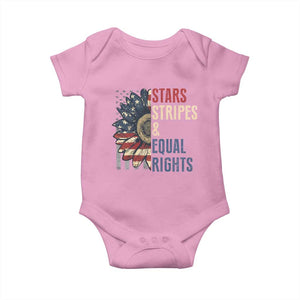 Funny Stars Stripes And Equal Rights Baby Onesie 4th Of July Women's Rights Sunflower TS11 Light Pink Print Your Wear