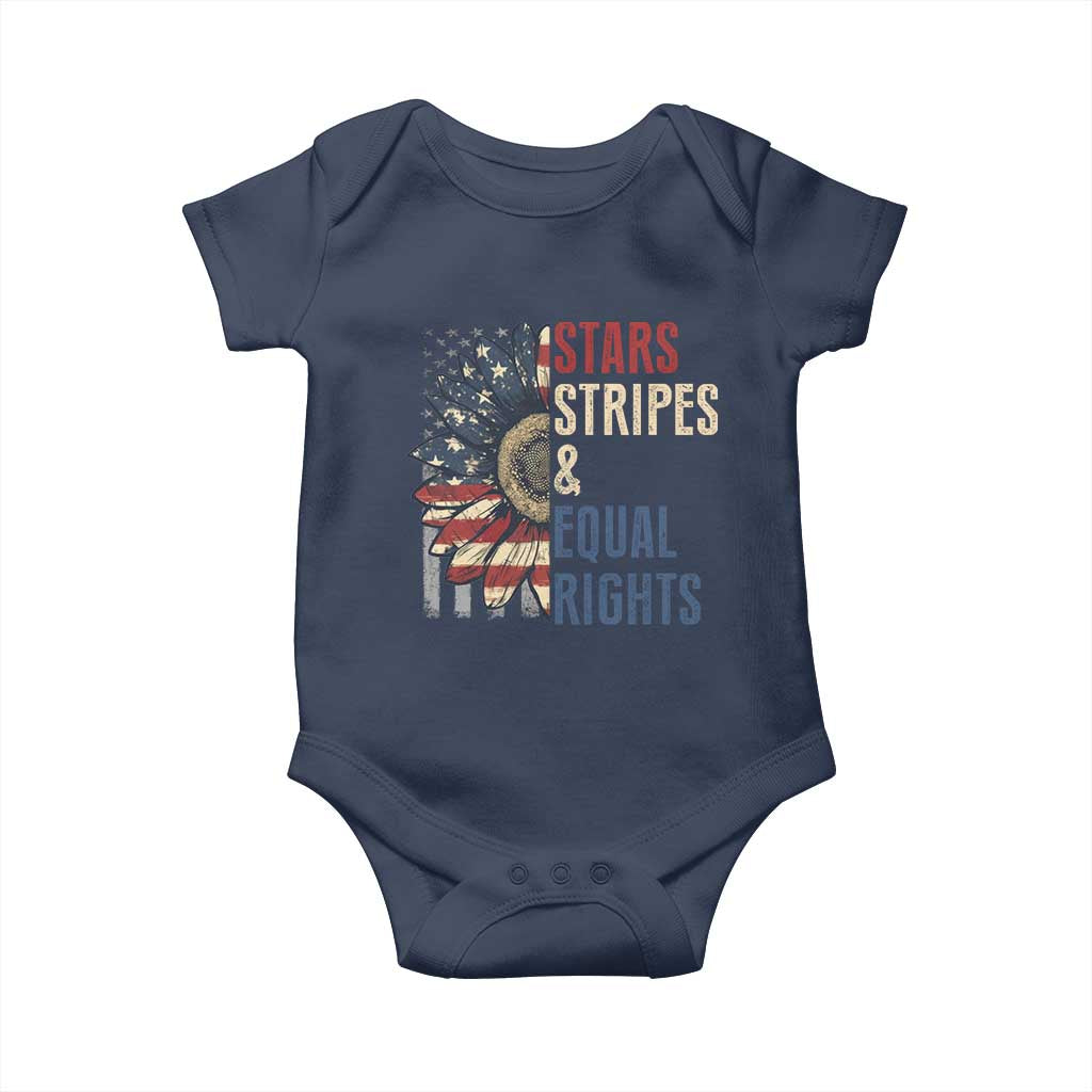 Funny Stars Stripes And Equal Rights Baby Onesie 4th Of July Women's Rights Sunflower TS11 Navy Print Your Wear