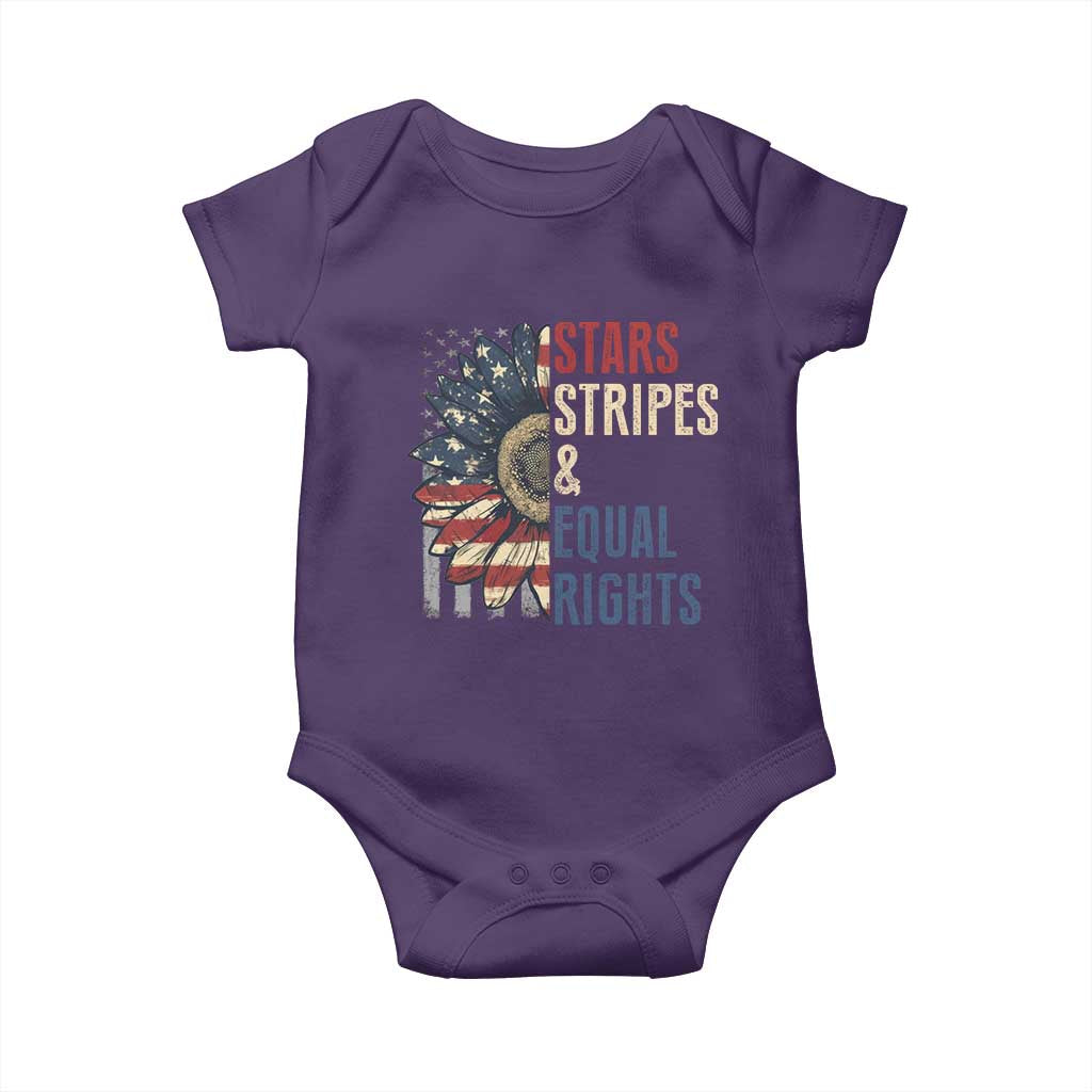 Funny Stars Stripes And Equal Rights Baby Onesie 4th Of July Women's Rights Sunflower TS11 Purple Print Your Wear
