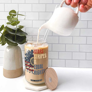 Funny Stars Stripes And Equal Rights Glass Can 4th Of July Women's Rights Sunflower TS11 Print Your Wear