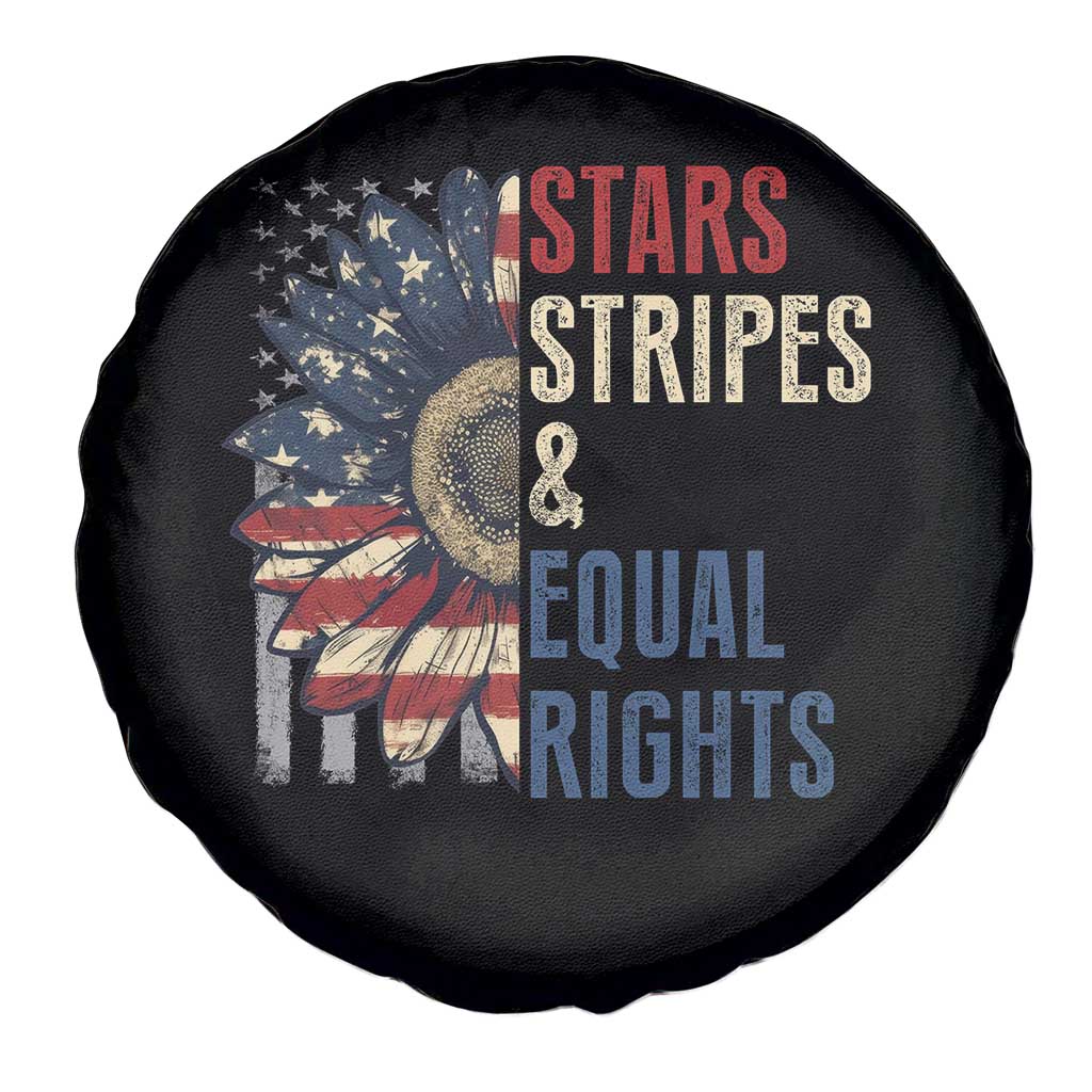 Funny Stars Stripes And Equal Rights Spare Tire Cover 4th Of July Women's Rights Sunflower TS11 Print Your Wear