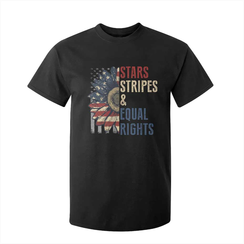 Funny Stars Stripes And Equal Rights T Shirt For Kid 4th Of July Women's Rights Sunflower TS11 Black Print Your Wear