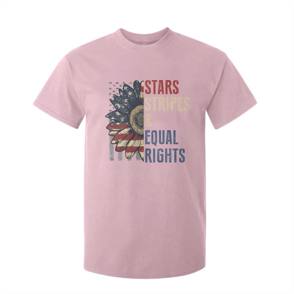 Funny Stars Stripes And Equal Rights T Shirt For Kid 4th Of July Women's Rights Sunflower TS11 Light Pink Print Your Wear
