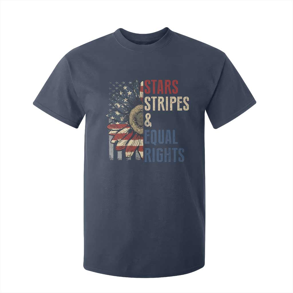 Funny Stars Stripes And Equal Rights T Shirt For Kid 4th Of July Women's Rights Sunflower TS11 Navy Print Your Wear