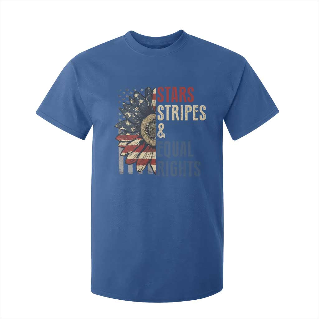 Funny Stars Stripes And Equal Rights T Shirt For Kid 4th Of July Women's Rights Sunflower TS11 Royal Blue Print Your Wear