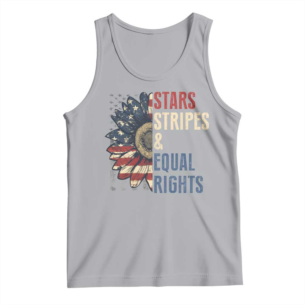 Funny Stars Stripes And Equal Rights Tank Top 4th Of July Women's Rights Sunflower TS11 Athletic Heather Print Your Wear