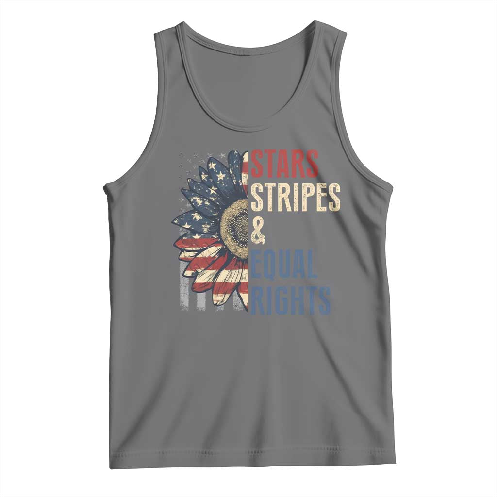 Funny Stars Stripes And Equal Rights Tank Top 4th Of July Women's Rights Sunflower TS11 Black Heather Print Your Wear