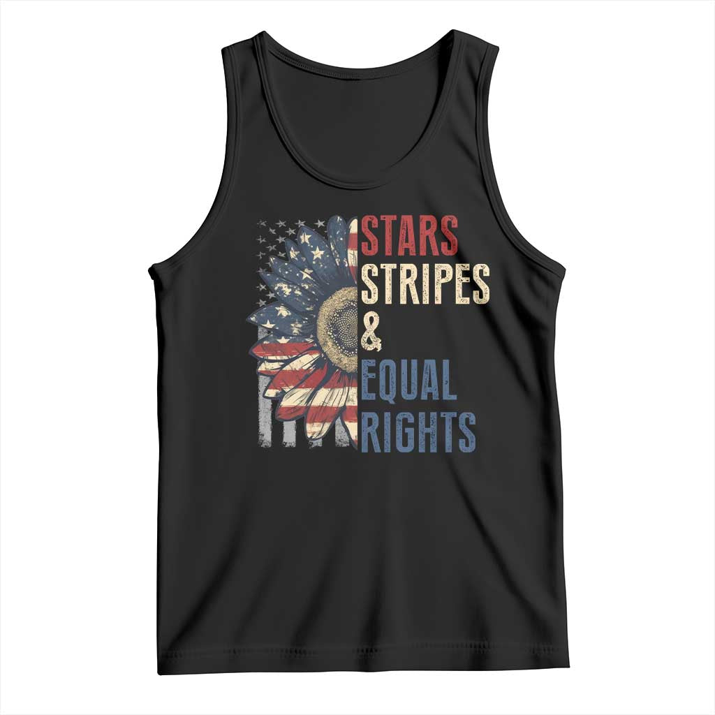 Funny Stars Stripes And Equal Rights Tank Top 4th Of July Women's Rights Sunflower TS11 Black Print Your Wear