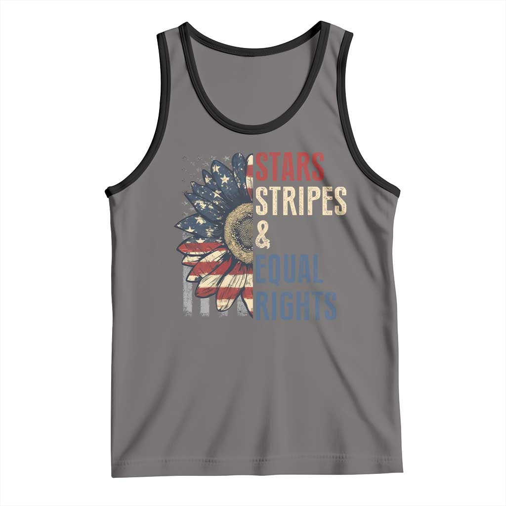 Funny Stars Stripes And Equal Rights Tank Top 4th Of July Women's Rights Sunflower TS11 Deep Heather Black Print Your Wear