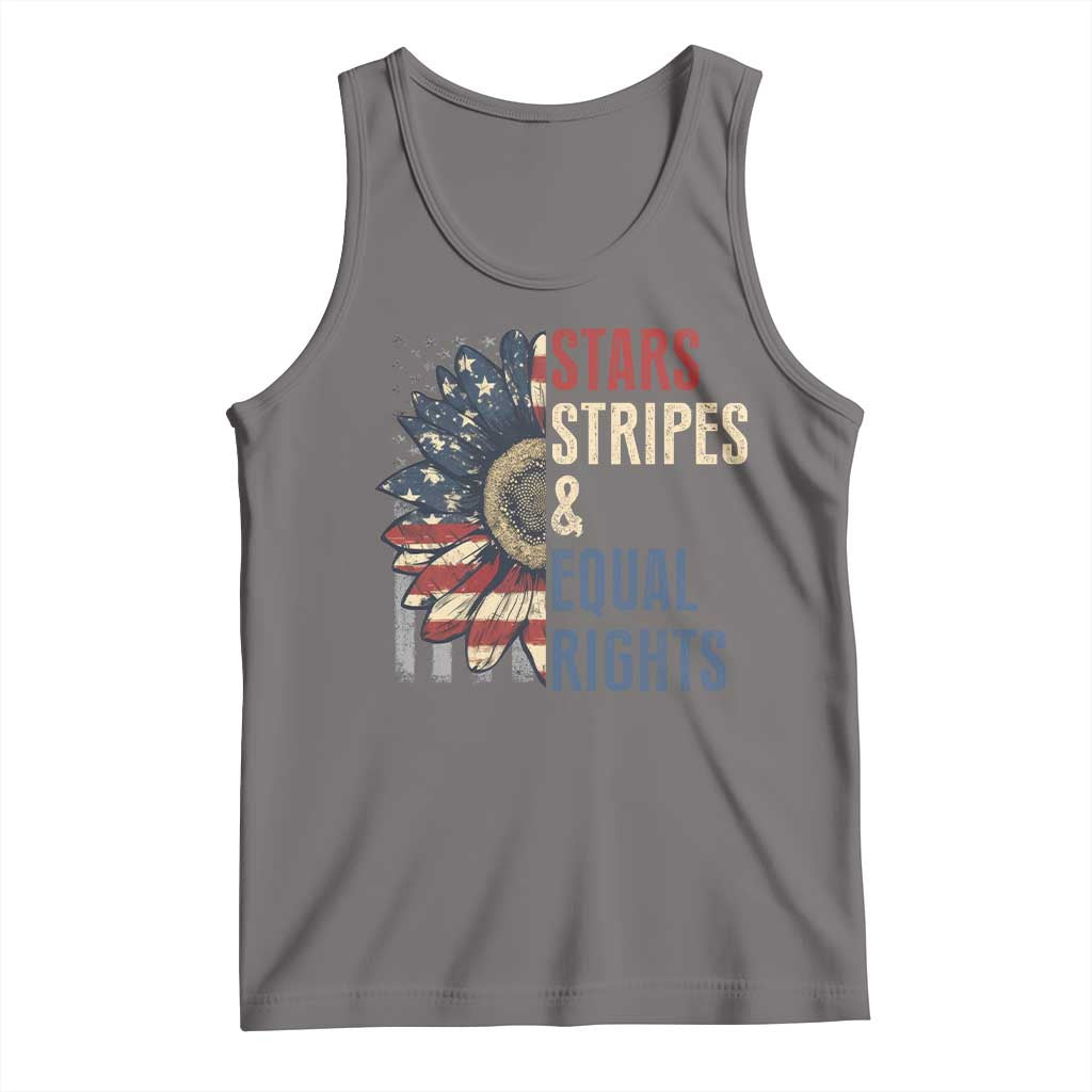 Funny Stars Stripes And Equal Rights Tank Top 4th Of July Women's Rights Sunflower TS11 Deep Heather Print Your Wear