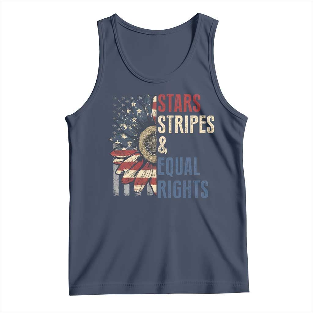 Funny Stars Stripes And Equal Rights Tank Top 4th Of July Women's Rights Sunflower TS11 Navy Print Your Wear