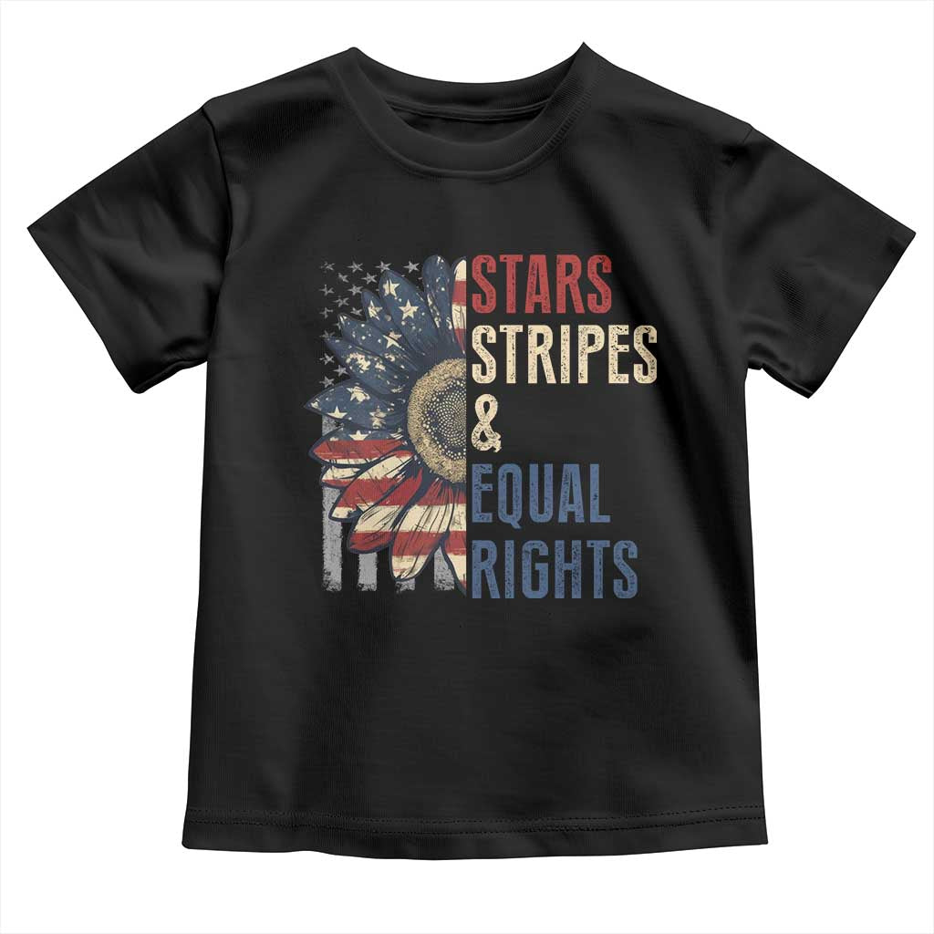Funny Stars Stripes And Equal Rights Toddler T Shirt 4th Of July Women's Rights Sunflower TS11 Black Print Your Wear