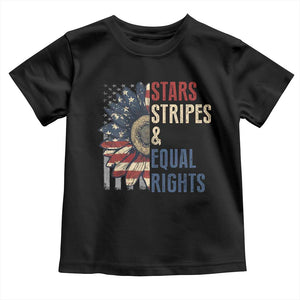 Funny Stars Stripes And Equal Rights Toddler T Shirt 4th Of July Women's Rights Sunflower TS11 Black Print Your Wear