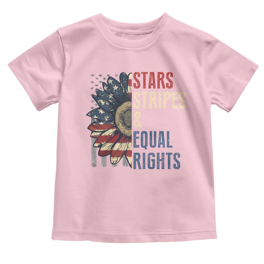 Funny Stars Stripes And Equal Rights Toddler T Shirt 4th Of July Women's Rights Sunflower TS11 Light Pink Print Your Wear