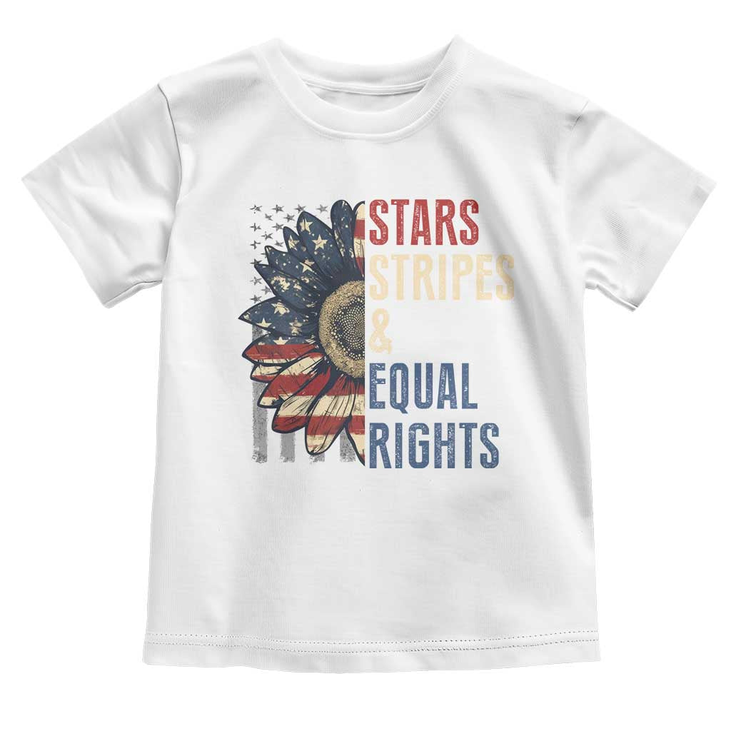 Funny Stars Stripes And Equal Rights Toddler T Shirt 4th Of July Women's Rights Sunflower TS11 White Print Your Wear