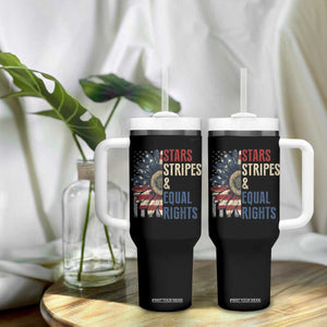 Funny Stars Stripes And Equal Rights Tumbler With Handle 4th Of July Women's Rights Sunflower TS11 Print Your Wear