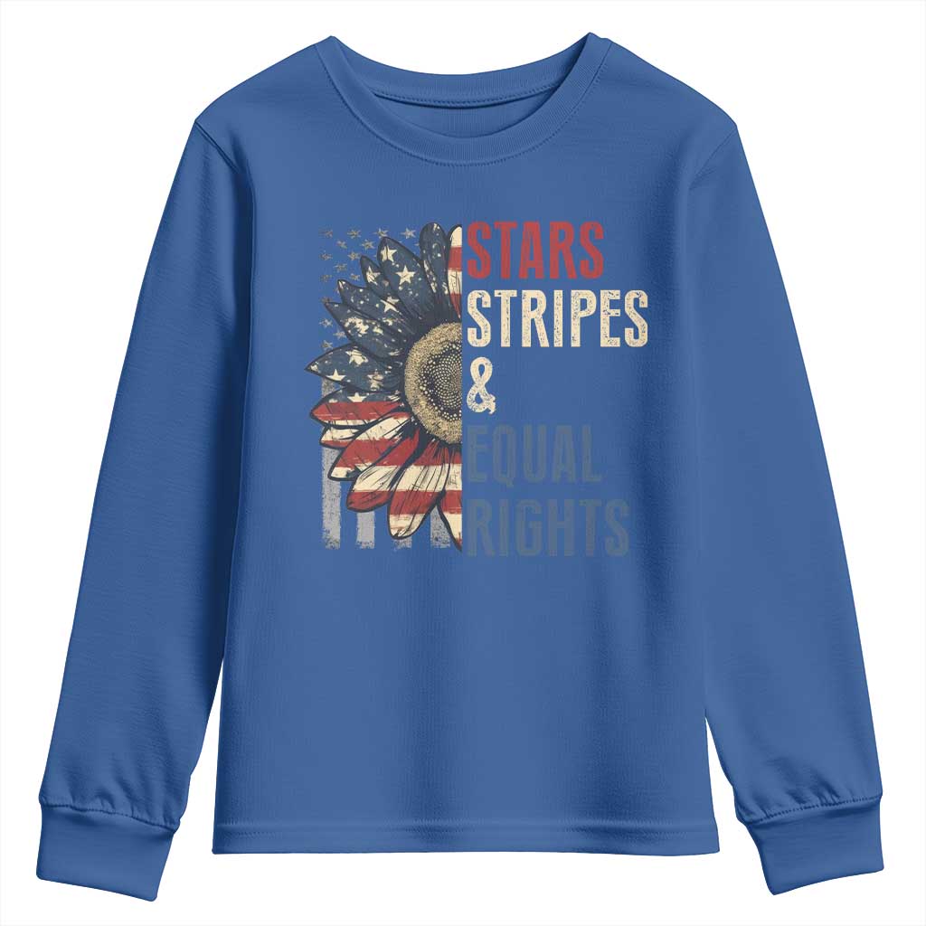 Funny Stars Stripes And Equal Rights Youth Sweatshirt 4th Of July Women's Rights Sunflower TS11 Royal Blue Print Your Wear
