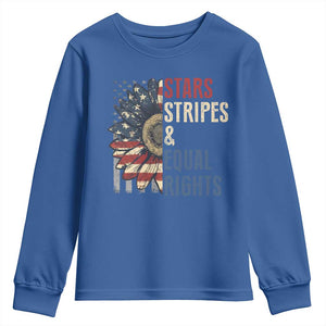 Funny Stars Stripes And Equal Rights Youth Sweatshirt 4th Of July Women's Rights Sunflower TS11 Royal Blue Print Your Wear