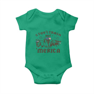 Funny Stay Trash Merica Baby Onesie 4th Of July Racoon Opossum Badger TS11 Irish Green Print Your Wear