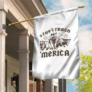 Funny Stay Trash Merica Garden Flag 4th Of July Racoon Opossum Badger TS11 Print Your Wear