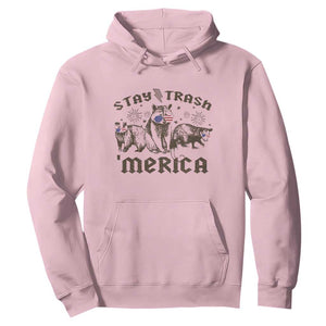 Funny Stay Trash Merica Hoodie 4th Of July Racoon Opossum Badger TS11 Light Pink Print Your Wear