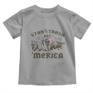 Funny Stay Trash Merica Toddler T Shirt 4th Of July Racoon Opossum Badger TS11 Sport Gray Print Your Wear