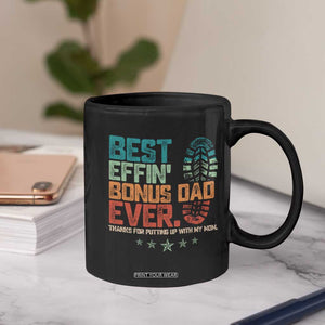 Funny Step Dad Coffee Mug Best Effin Bonus Dad Ever Retro TS10 Print Your Wear