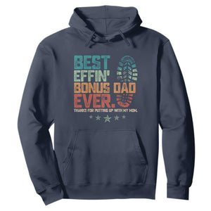 Funny Step Dad Hoodie Best Effin Bonus Dad Ever Retro TS10 Navy Print Your Wear