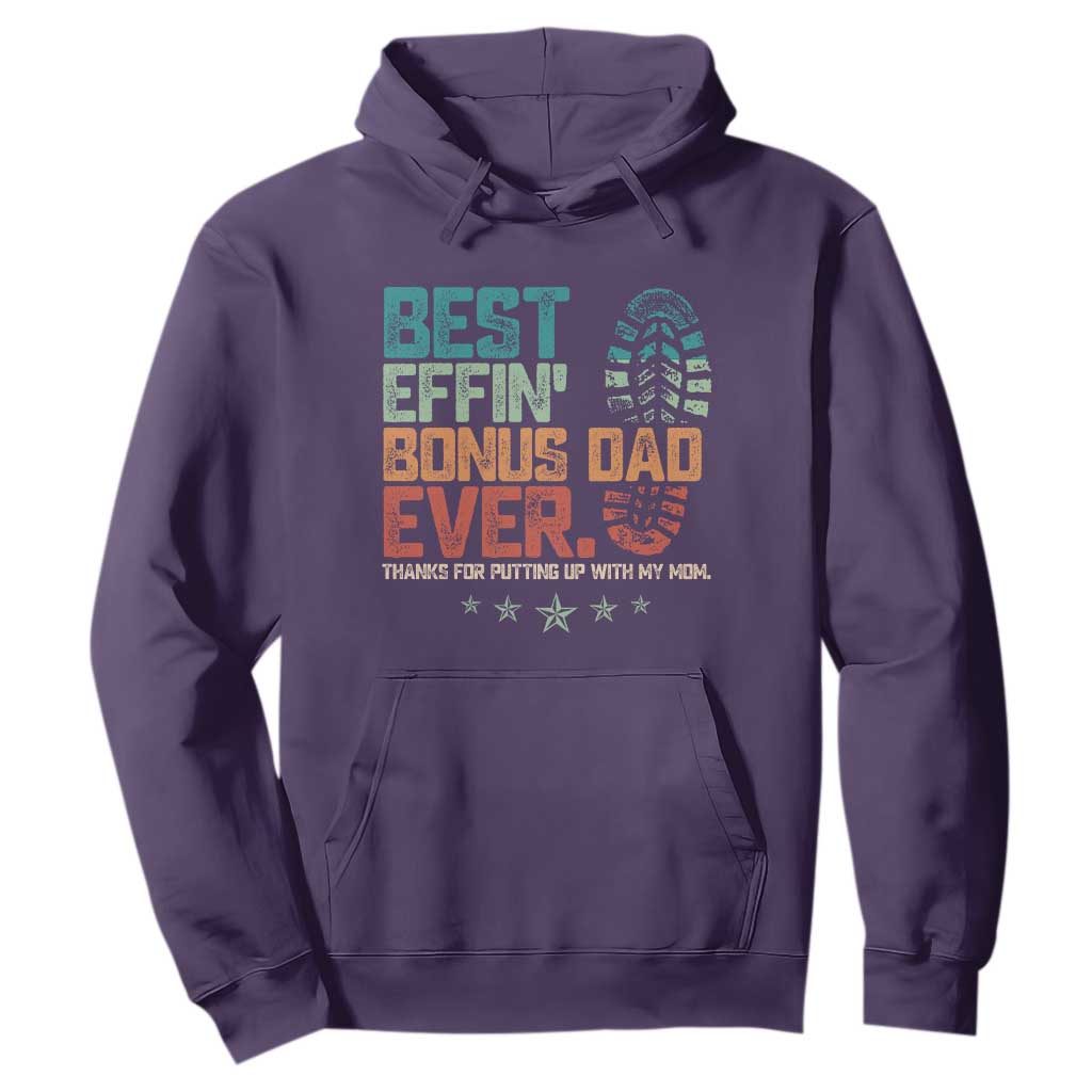 Funny Step Dad Hoodie Best Effin Bonus Dad Ever Retro TS10 Purple Print Your Wear