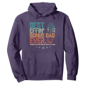 Funny Step Dad Hoodie Best Effin Bonus Dad Ever Retro TS10 Purple Print Your Wear