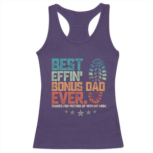 Funny Step Dad Racerback Tank Top Best Effin Bonus Dad Ever Retro TS10 Purple Print Your Wear