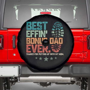 Funny Step Dad Spare Tire Cover Best Effin Bonus Dad Ever Retro TS10 Black Print Your Wear