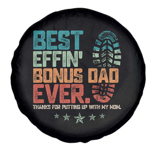 Funny Step Dad Spare Tire Cover Best Effin Bonus Dad Ever Retro TS10 Print Your Wear