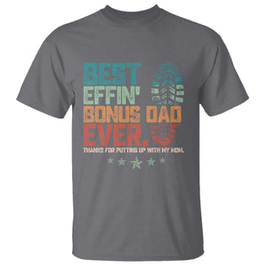Funny Step Dad T Shirt Best Effin Bonus Dad Ever Retro TS10 Charcoal Print Your Wear