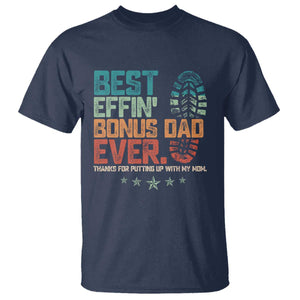 Funny Step Dad T Shirt Best Effin Bonus Dad Ever Retro TS10 Navy Print Your Wear