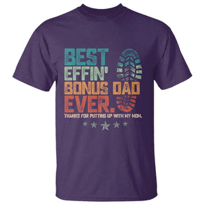 Funny Step Dad T Shirt Best Effin Bonus Dad Ever Retro TS10 Purple Print Your Wear