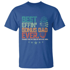 Funny Step Dad T Shirt Best Effin Bonus Dad Ever Retro TS10 Royal Blue Print Your Wear