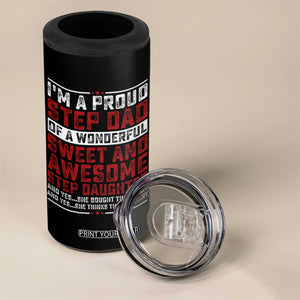 Funny Stepdad 4 in 1 Can Cooler Tumbler Step Daughter Bonus Step Dad Fathers Day TS10 Print Your Wear