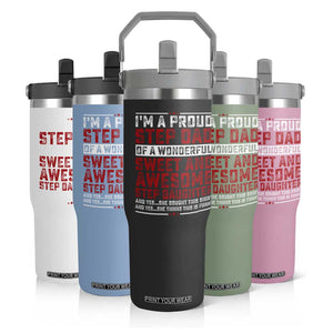 Funny Stepdad Flip Straw Tumbler Step Daughter Bonus Step Dad Fathers Day TS10 Print Your Wear
