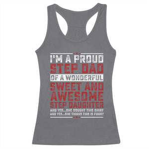 Funny Stepdad Racerback Tank Top Step Daughter Bonus Step Dad Fathers Day TS10 Charcoal Print Your Wear