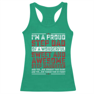 Funny Stepdad Racerback Tank Top Step Daughter Bonus Step Dad Fathers Day TS10 Irish Green Print Your Wear