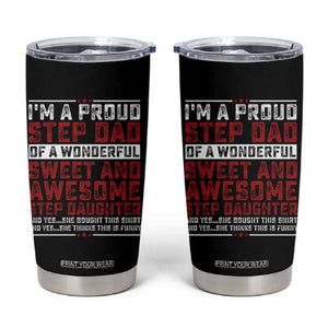 Funny Stepdad Tumbler Cup Step Daughter Bonus Step Dad Fathers Day TS10 Black Print Your Wear