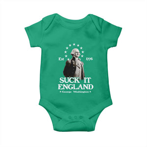Funny Suck It England Baby Onesie 4th of July 1776 George Washington TS11 Irish Green Print Your Wear