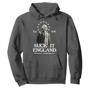 Funny Suck It England Hoodie 4th of July 1776 George Washington TS11 Dark Heather Print Your Wear