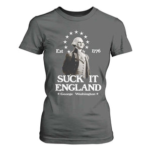 Funny Suck It England T Shirt For Women 4th of July 1776 George Washington TS11 Dark Heather Print Your Wear