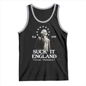 Funny Suck It England Tank Top 4th of July 1776 George Washington TS11 Black Athletic Heather Print Your Wear