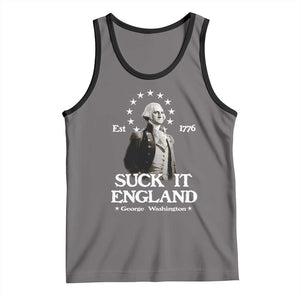 Funny Suck It England Tank Top 4th of July 1776 George Washington TS11 Deep Heather Black Print Your Wear