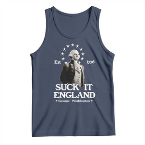 Funny Suck It England Tank Top 4th of July 1776 George Washington TS11 Navy Print Your Wear
