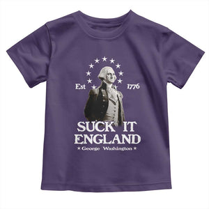Funny Suck It England Toddler T Shirt 4th of July 1776 George Washington TS11 Purple Print Your Wear