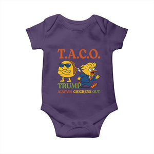 Funny TACO Cool Taco vs Trump Chicken Baby Onesie Trump Always Chickens Out TS02 Purple Print Your Wear